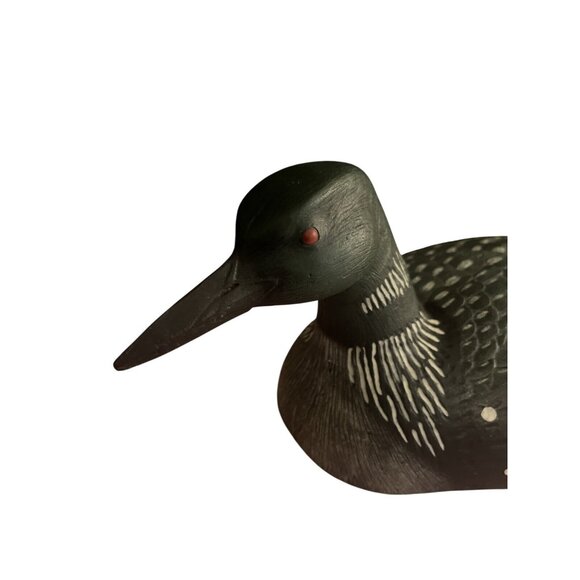 Vintage Handcrafted Loon Duck Decoy Hunting Collectible Carved Wooden Sculpture - Picture 2 of 16